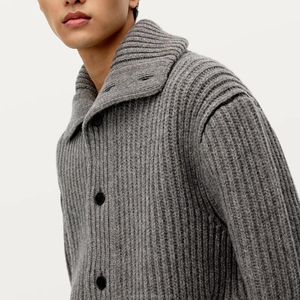 <b>Men</b> Textured Knit Sweater Soft <b>Long</b> Sleeve Crew Neck Warm Casual Daily Wear Comfortable Autumn Winter Custom OEM ODM Factory - Product Image 4