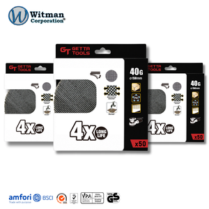แผ่นขัดทรายซิลิคอนคาร์ไบด์ GETTA TOOLS ขนาด 150 มม. 40G แบบตาข่าย พร้อมแถบตีนตุ๊กแก สำหรับขัดสีหนา ไม่เป็นฝุ่น แพ็ค 50 ชิ้น - Product Image 1