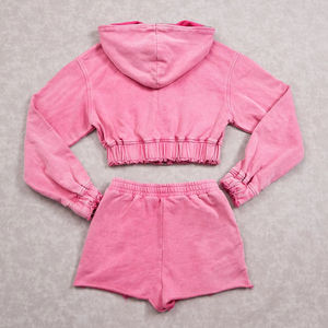 Nouvel ensemble décontracté pour femme : sweat à capuche et short en coton respirant, style hiver, marque privée, léger - Product Image 6