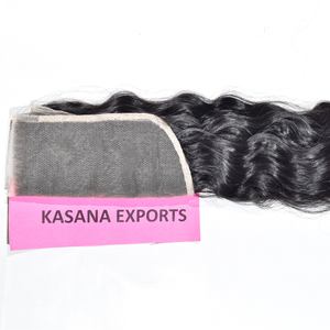 Extensiones de Cabello Humano Baratas, Cabello Indio Virgen de Onda Profunda, Color Natural, 100g, Tejido Doble a Máquina, Cierre 6x6 - Product Image 3