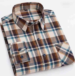 Camisa de Franela a Cuadros Naranja y Negra de Manga Larga 100% Algodón Personalizada de Fábrica al por Mayor para Hombre - Product Image 2