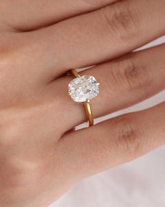 IGI/GIA Lab Grown Cut Diamond Vintage 14k jaune mariage/bague de fiançailles unisexe or blanc fin pour anniversaire fête-digne - Product Image 2