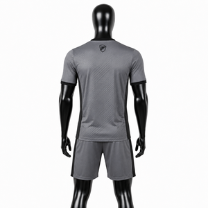 Ensemble d'uniformes de football unisexe BIN FATEH gris et noir, imprimé numérique, polyester respirant, taille adulte, meilleure qualité OEM, marque personnalisée - Product Image 3
