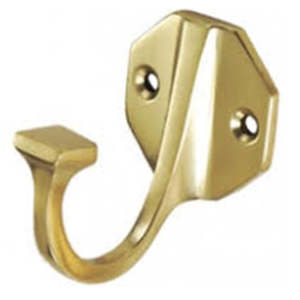 Gancho de pared de latón macizo con forma, para abrigos, bufandas, bolsos, llaves, accesorios decorativos, acabado liso, 2 ganchos - Product Image 2