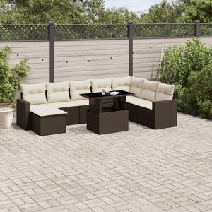 Conjunto de Sofás Modulares Grandes de Ratán PE Marrón para Jardín, Muebles de Exterior Cómodos y Elegantes - Product Image 1