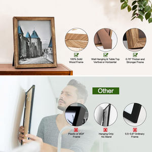 Marco de Fotos Rústico Moderno Hecho a Mano de Madera de Mango Marrón Sólido, Decoración para el Hogar, Regalo de Boda, Marco de Madera para Montar en la Pared o en el Suelo - Product Image 6