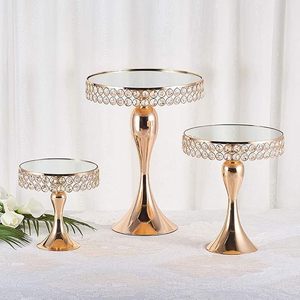 European Style Metal Gold Cake stand for Wedding Decoration <b>Tall</b> Mirror Tray Dessert <b>Table</b> Iron Display Rack - Product Image 5