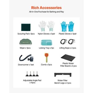 Stazione di lavaggio per cani con rampa antiscivolo a bassa pendenza da 61 pollici, in acciaio inossidabile 304, con cassetto portaoggetti e rubinetto acqua calda e fredda per la pulizia e il bagno degli animali domestici - Product Image 6