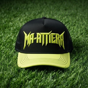 Gorra Trucker Negra con Verde Neón para Hombre, Logotipo Bordado Personalizado, Malla Trasera, Gorra de Béisbol Ajustable, Ropa Urbana para Exteriores - Product Image 6