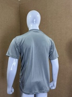 Herenshirt van polyester, grijs, sneldrogend, korte mouwen, O-hals, slim fit, casual, effen kleur, bedrukt logo voorop