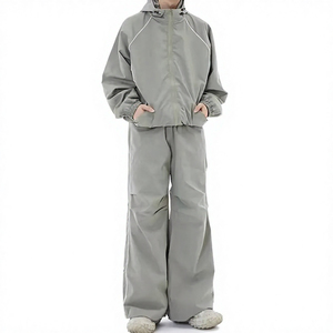 Spring Unisex Bomber Jacket Casual Solid Bow Long Sleeves Breathable Loose Pants Polyester/Cotton Waterproof <b>Camouflage</b> Pattern - Product Image 1