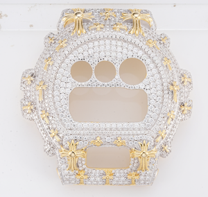 Montre personnalisée compatible DW6900, boîtier en métal serti de pierres, acier inoxydable, design de luxe, style DW6900, montre modifiée personnalisée - Product Image 3