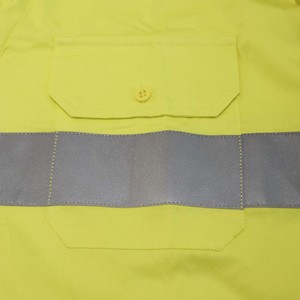 Camisa de Trabajo de Seguridad Reflectante de Manga Larga de Algodón con Diseño de Ventilación, Uniforme de Protección Industrial de Alta Visibilidad - Product Image 5