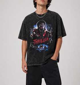T-shirt imprimé vintage de qualité supérieure pour homme, manches courtes, col rond, coupe classique, en jersey de coton, motif lettres sur le devant, coupe ajustée - Product Image 4