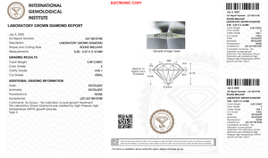 Oferta Especial: Diamantes Sintéticos Sueltos Certificados por IGI de 0.49 Ct, Cultivados en Laboratorio, Color E, Clasificación de Color VVS1, Diamantes Cultivados en Laboratorio HPHT para Joyería - Product Image 3