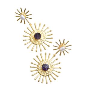 Aros de Latón Chapados en Oro al por Mayor, Pendientes de Piedra Orgánica de Perla, Latón Chapado en Rodio, Sin Níquel, Duraderos, Perfectos para Venta al por Mayor - Product Image 6