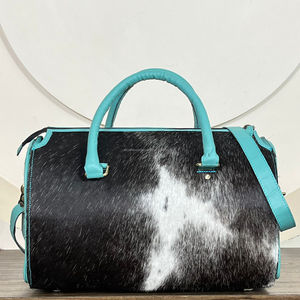 New Arrival Cowhide Speedy Bag Hand Tooled Leather Western Handbags with Shoulder Strap Spacious Travel Duffel Crossbody Purses - Product Image 5
