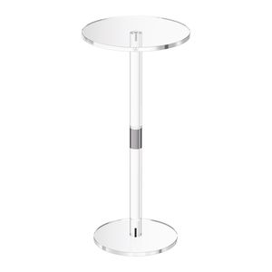 Modern Acrylic Drink & Cake Table Stand Clear <b>Round</b> Top with Solid <b>Post</b> Transparent Side Desk for Restaurant Use - Product Image 1