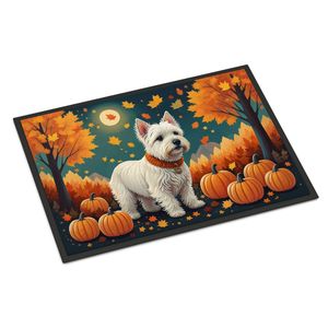 Westie Fall paillasson antidérapant lavable à poils bas tapis d'entrée intérieur/extérieur 24H X 36W tapis de porte avant pour animaux de compagnie - Product Image 1