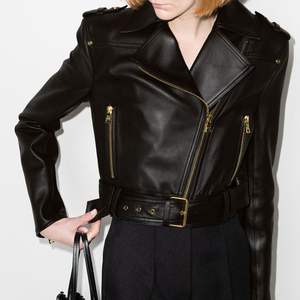 Chaqueta de Motocicleta de Invierno para Mujer, de Piel de Vaca, de Alta Calidad, con Cuello Camisero, Cierre de Cremallera, Transpirable, Resistente al Viento y Ecológica - Product Image 2