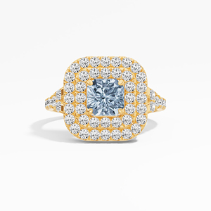 Anillo de Moissanita Certificada con Engaste de Puntas Radiantes Cuadrado Azul de Inspiración Vintage, 1.75 Ctw, para Mujer, en Oro de 10K, 14K, 18K con Baño de Rodio - Product Image 5