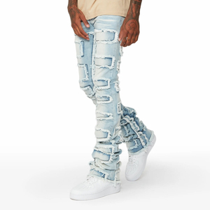 New Stylish Men's <b>Button</b> And Zipper Closure Denim <b>Jeans</b> Pants Wholesale Price Premium Quality Also Pockets Custom <b>Jeans</b> Pants - Product Image 6
