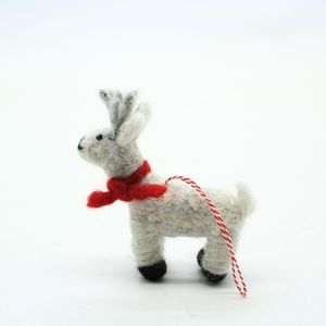 Handmade Needle Felted Deer Ornament <b>Wool</b> Felt Reindeer Christmas Decoration - Product Image 4