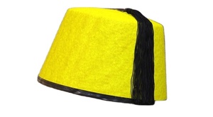 Bordado hecho a mano impermeable 100% lana parche personalizado Logo Unisex árabe amarillo Fez sombreros de piel - Product Image 2