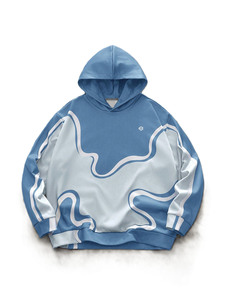 Sudaderas con Estampado Completo para Hombre, Diseño de Ondas en Felpa de Algodón de Alta Densidad, Sudadera Extra Grande Personalizada, Bajo MOQ - Product Image 2