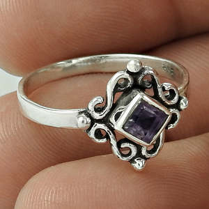 Bohemian Style <b>925</b> Sterling <b>Silver</b> Amethyst Gemstone <b>Ring</b> Handmade Bohemian Jewelry For Women Party Wedding Gift For Her - Product Image 3