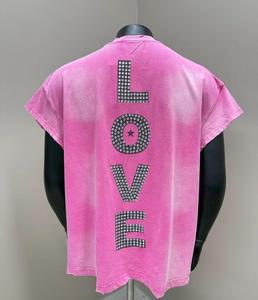 เสื้อยืดแขนสั้นผู้ชายใหม่ ผ้าฝ้ายออร์แกนิค 100% 240 GSM เป็นมิตรกับสิ่งแวดล้อม พิมพ์ลาย DTG ประดับเพชร โลโก้ด้านหน้า ทรงปกติ - Product Image 2