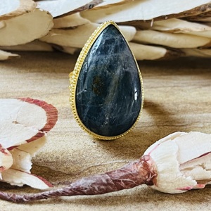 Fashionable Brass Large <b>Ring</b> Labradorite 18k Gold Plated Statement <b>Ring</b> Filigree Texture <b>Chunky</b> Wholesale Handmade Women <b>Ring</b> - Product Image 5
