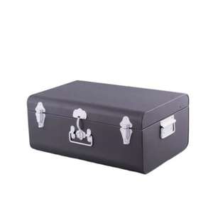 Coffre de rangement en fer au design moderne avec finition blanche, revêtement en poudre, étanche, durable, avec couvercle et serrure - Product Image 4