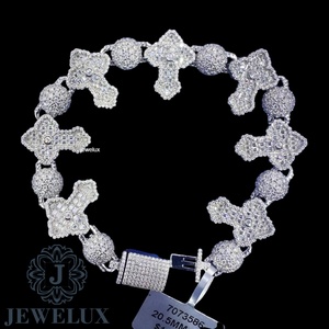 Premium Luxury Modern Elegant Moissanite Tennis <b>Bracelet</b> for Unisex with Brilliant Sparkle Stones <b>Silver</b> Plated at Export Price - Product Image 2