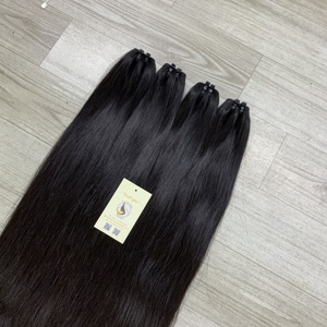 Premium cuticules alignés brut vietnamien Double dessiné naturel noir faisceaux de cheveux humains Extensions de trame de la Machine - Product Image 4