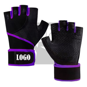 Guantes transpirables de medio dedo para levantamiento de pesas con soporte para muñeca, antideslizantes, para gimnasio, entrenamiento deportivo y fitness. - Product Image 6