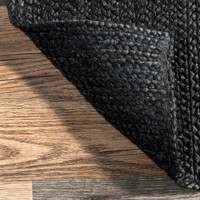 Tapis d'intérieur en jute naturel noir uni, tissé à la main, style bohème neutre, tapis de ferme, pour salon, chambre, entrée, décoration de sol