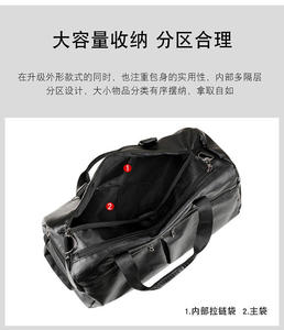 กระเป๋าออกกำลังกายหนัง PU พรีเมียม กันน้ำ พร้อมช่องใส่รองเท้าและช่องใส่ของเปียก สำหรับผู้ชายและผู้หญิง - Product Image 6