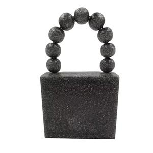 Handcrafted Resin Evening Clutch Bag With Beaded Handle Luxury Party <b>Wedding</b> Designer Handbag For Women - Product Image 1