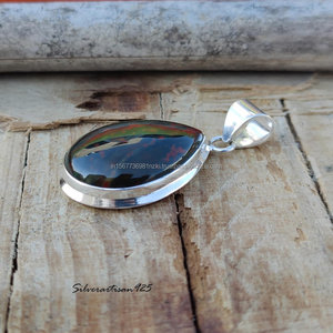 Colgante de Plata de Ley 925 sólida, colgante de piedras preciosas naturales, collar de joyería granate para mujer, colgante de piedras preciosas de declaración, regalo - Product Image 6