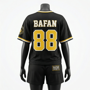 Elite 180 GSM Lightweight <b>Mesh</b> Fabric Black Gold Soccer Jersey And Shorts Custom Heat Transfer Logo <b>Set</b> logo Women's <b>Sets</b> - Product Image 4