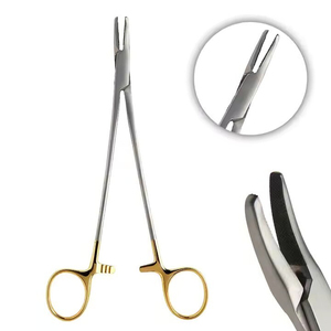 Pinzas Heaney de 9 pulgadas de acero, manuales, con dientes TC, curvadas, juego de instrumentos quirúrgicos de alta calidad para perforaciones de joyería y portaagujas - Product Image 2