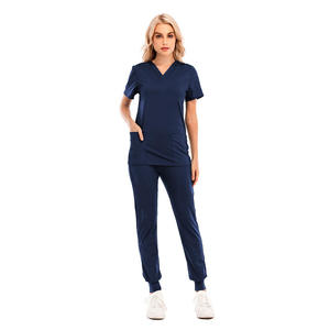 Uniformes Médicos Personalizados, Uniformes de Hospital, Uniformes de Enfermería, Top de Manga Corta, Pantalones Deportivos, Traje de Enfermería, Ropa de Spa, Ajuste Elástico y Delgado - Product Image 1
