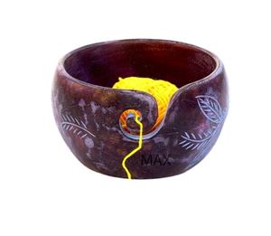 Wooden Yarn Bowl Mango Wood With Leaf Colour Design Yarn Bowl Best <b>Gifts</b> <b>for</b> <b>Knitters</b> - Product Image 1