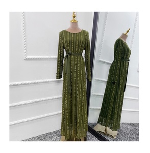 Robe Hijab musulmane avec doublure, couleur unie, douce, dubaï, turquie, modeste, décontracté, fête, Abaya, vêtements islamiques, automne - Product Image 5