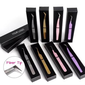 Morje Surgical Eyelash Tweezers Set <b>Pink</b> Color Custom Logo <b>Box</b> Packaging Smooth Tips for Beauty Use - Product Image 4