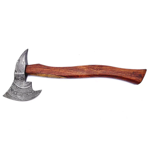 Hache de bûcheron industrielle en acier Damas forgé, manche en bois fait main, outil de découpe, vente en gros directe usine - Product Image 3