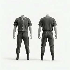 Ensemble uniforme de baseball pour homme, maillot et pantalon bordeaux avec ceinture et fermeture à boutons, vêtements de sport respirants, coupe régulière pour adulte - Product Image 5