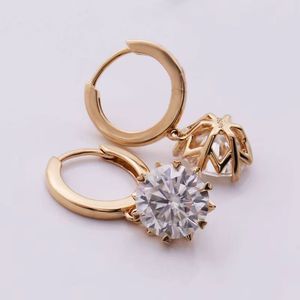 Exclusivos Pendientes de Aro Redondos de Moda para Mujer, con Diamantes Cultivados en Laboratorio, Certificados por IGI, Color D E F, Corte Brillante, Oro, Oro Rosa, Oro Blanco, Plata - Product Image 6
