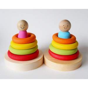 Juguete de Anillos Apilables de Madera para la Primera Infancia, Decoración para Bebés y Niños - Product Image 4